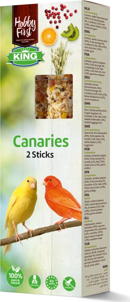 10x HobbyFirst King Sticks Kanarie Fruit 60 gr