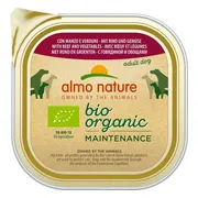 18x Almo Nature Bio Organic Maintenance Hondenvoer Nat Rund & Groenten 300 gr