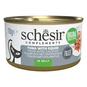 12x Schesir Complementary Kattenvoer Tonijn & Inktvis in Gelei 70 gr