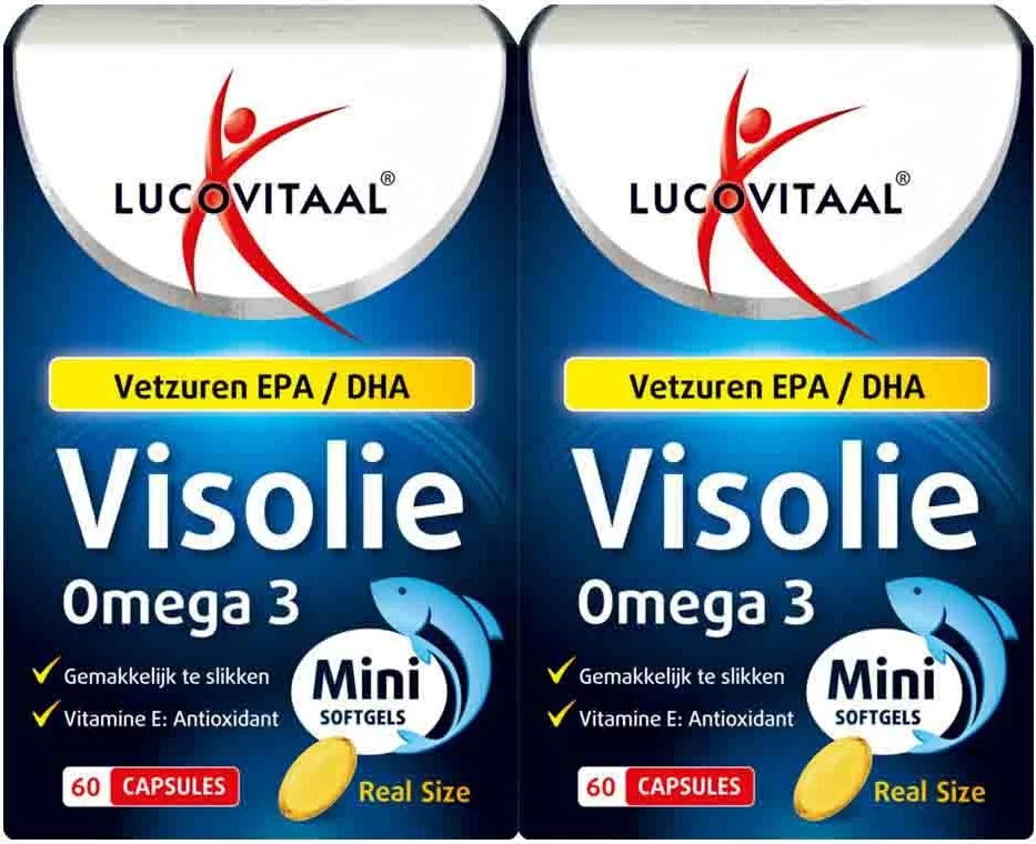 2x Lucovitaal Visolie Omega 3 mini softgels 60 softgels