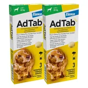 2x AdTab Anti Vlo en Teek Kauwtabletten Hond >11-22 kg 3 tabletten