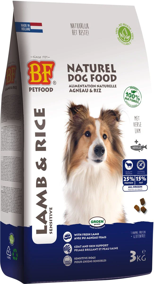 BF Petfood Lam en Rijst Hondenvoer 3 kg