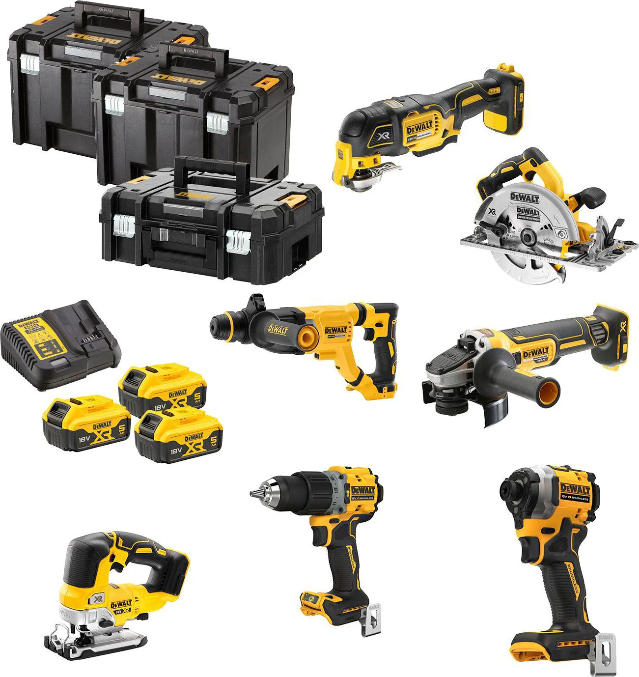 DeWALT DCK706P3T Accu combiset 7-delig 18V XR 5.0Ah in TSTAK