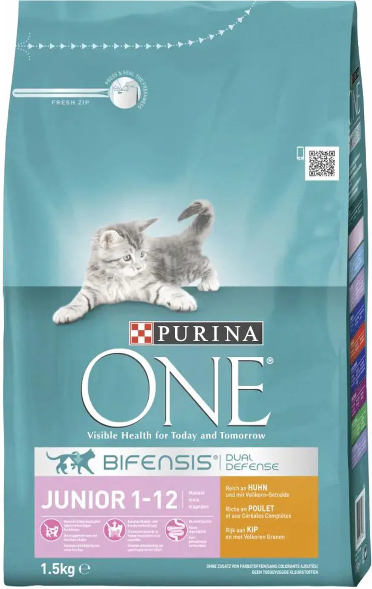 Purina ONE Kattenvoer Droog Junior Kip - Volkoren Granen 1,5 kg
