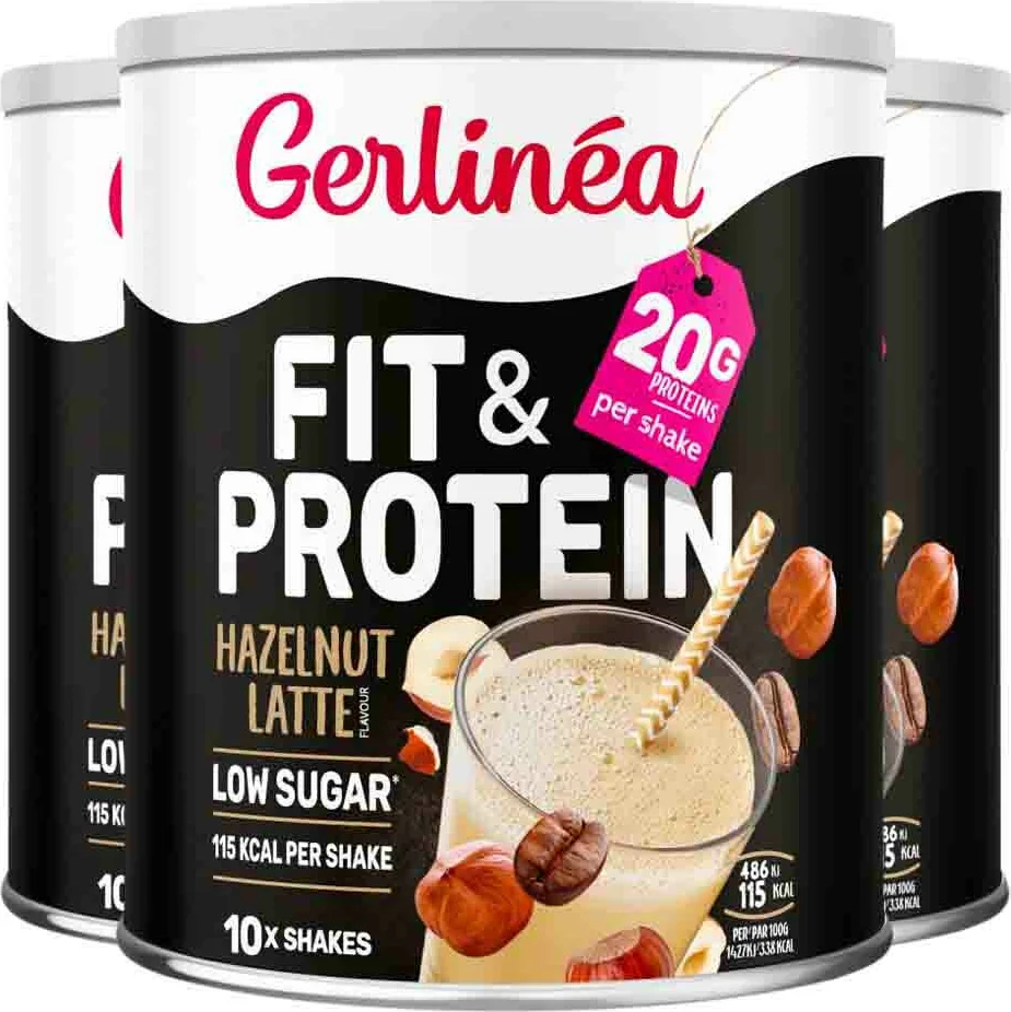 3x Gerlinea Fit & Protein Hazelnut Latte 340 gr