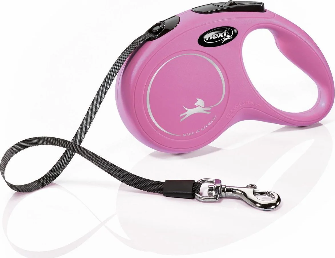 Flexi Rollijn Classic Tape 5 mtr tot 15 kg Roze