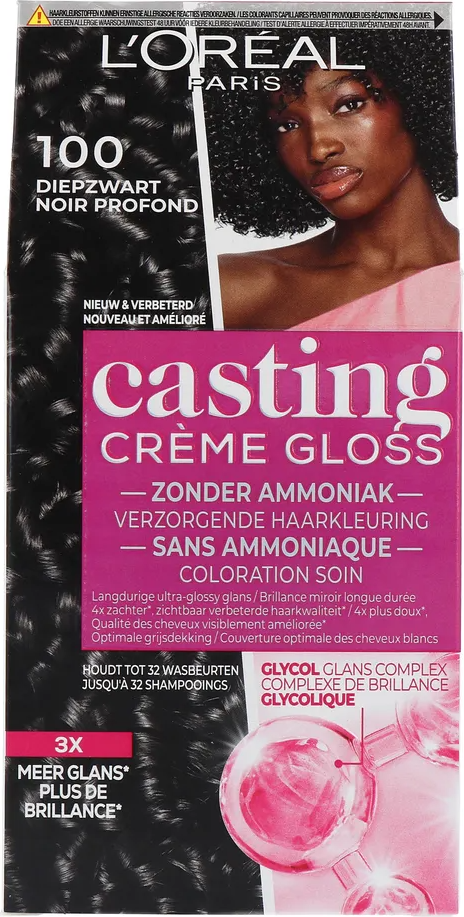 L'Oréal Casting Crème Gloss Semi-Permanente Haarkleuring 100 Zwart