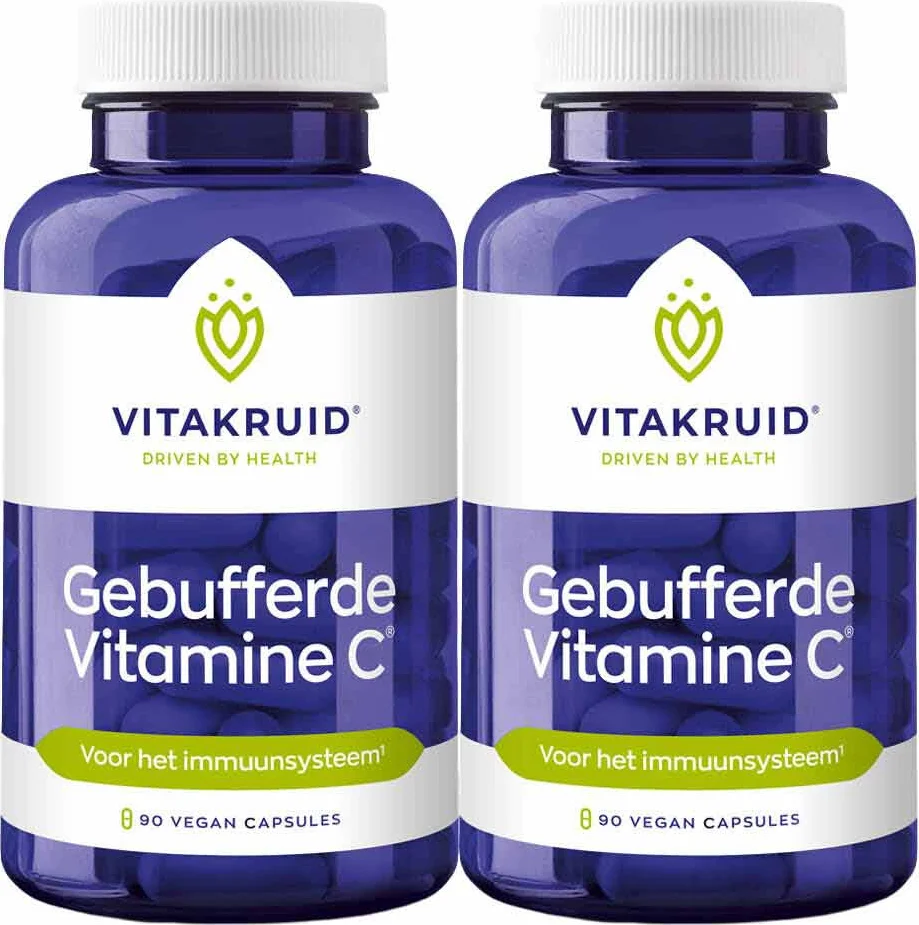 2x Vitakruid Gebufferde Vitamine C 90 vegacapsules