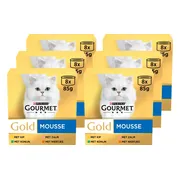 6x Gourmet Gold Kattenvoer Nat Mousse Kip - Zalm - Niertjes - Konijn 8 x 85 gr