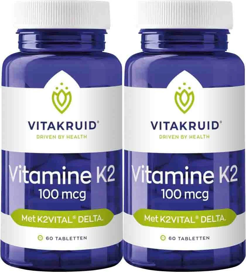 2x Vitakruid Vitamine K2 100 Mcg 60 tabletten