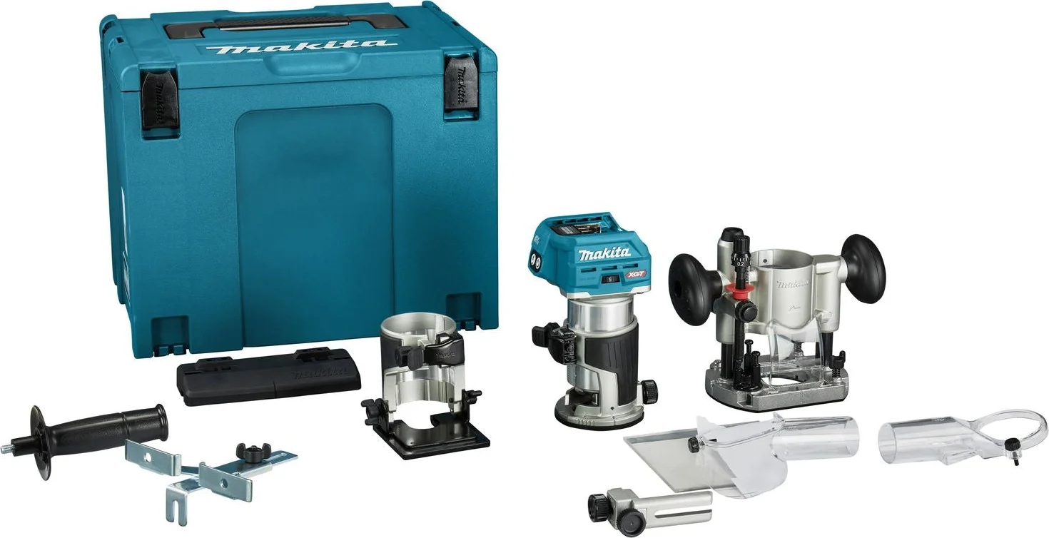 Makita RT001GZ15 Accu boven- en kantenfrees + geleiderail adapter XGT 40V Max Basic Body in Mbox