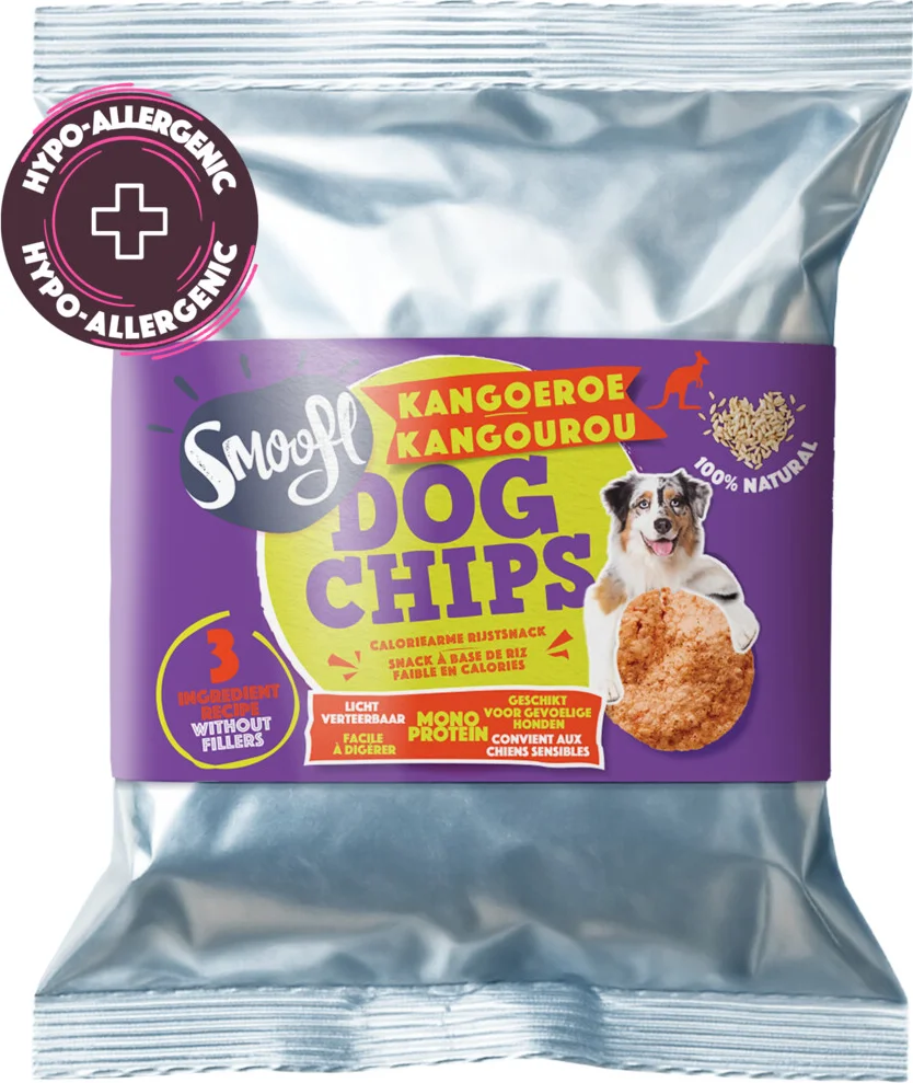 Smoofl Hondensnack Dog Chips Kangoeroe 50 gr