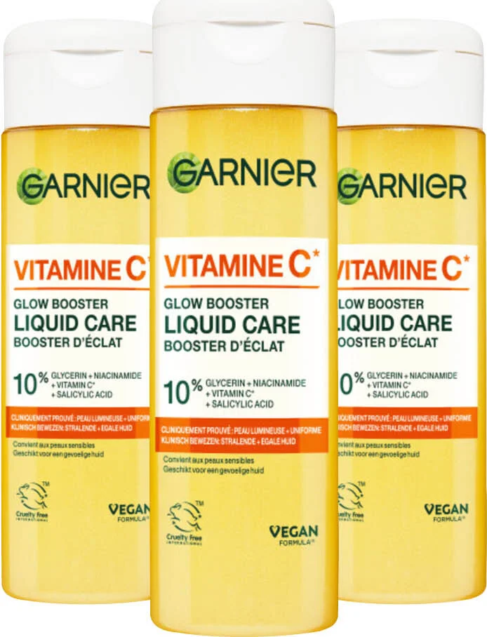 3x Garnier Glow Booster Liquid Care Vitamine C* 120 ml
