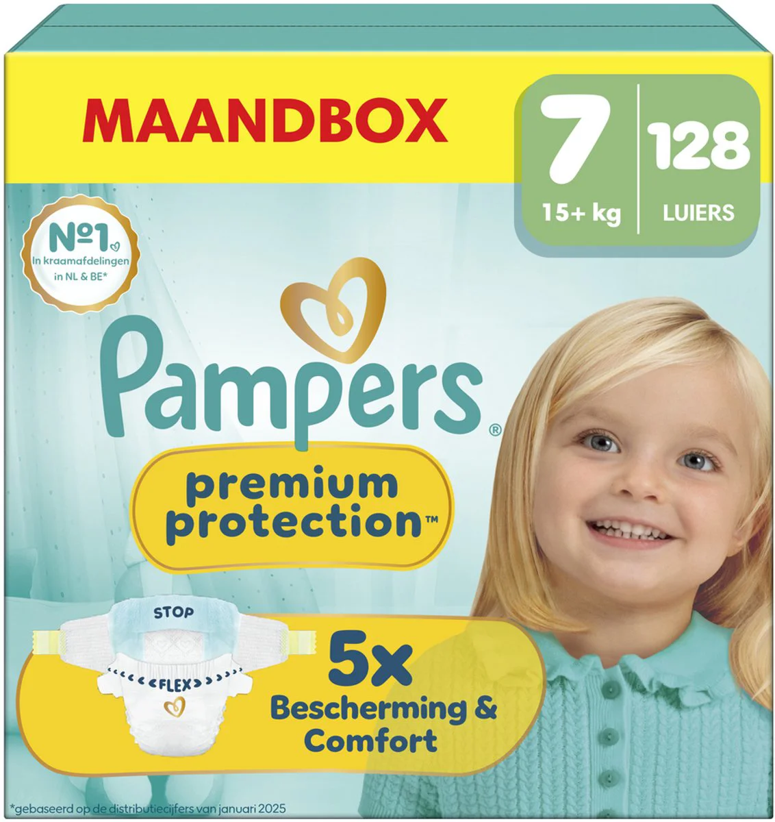 Pampers Premium Protection Luiers Maat 7 (15+ kg) 128 stuks