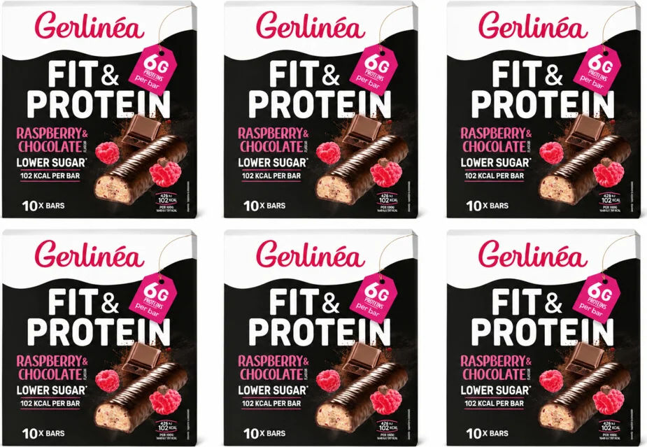 6x Gerlinea Repen Framboos & Chocolade 10x31 gr