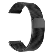 22mm Universeel RVS horlogeband Mesh Milanese Lus (Zwart) voor Smartwatch en voor een regulier horloge zoals Casio Rolex Seiko Tudor Pagani Homage etc