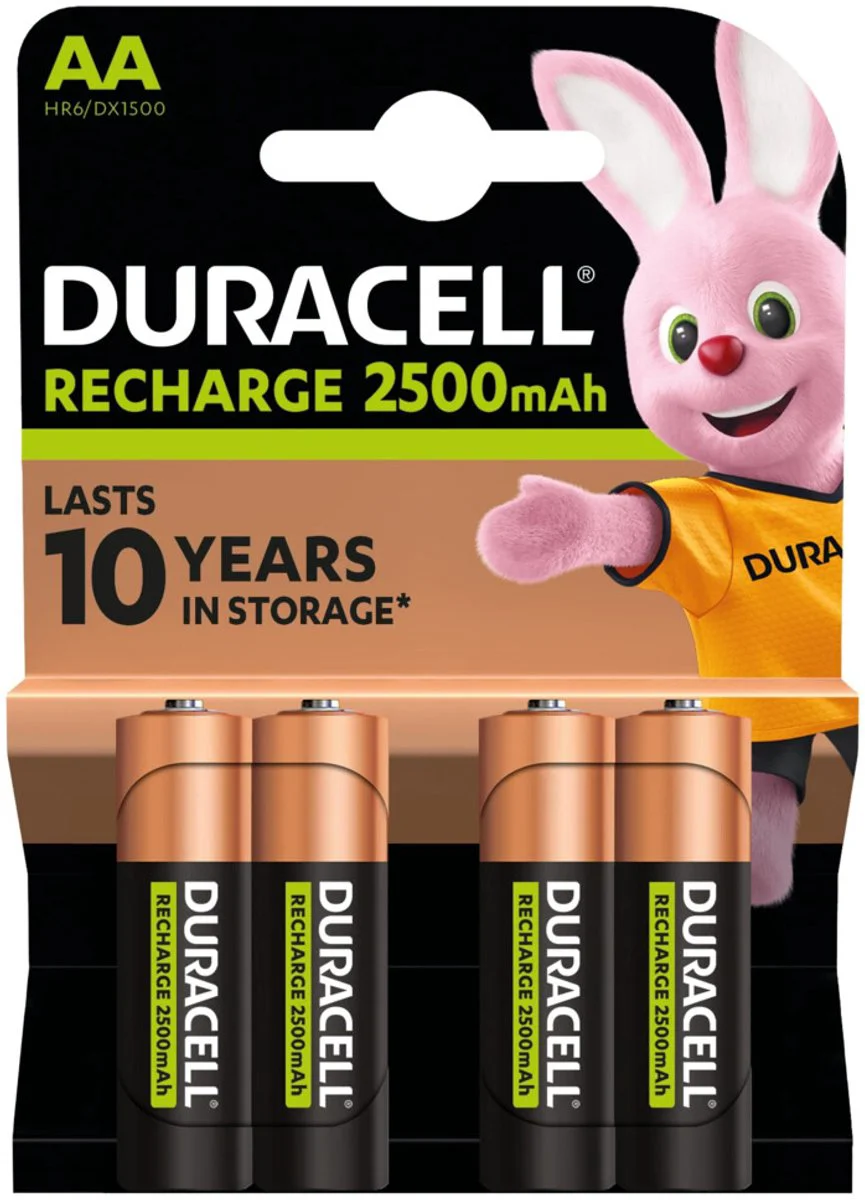 2x Duracell Oplaadbare Batterijen AA 4 stuks