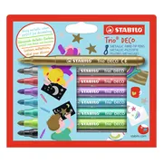 STABILO Trio DECO - Metallic Viltstift - Met Extra Dikke Punt 3,0 mm - Etui Met 8 Kleuren