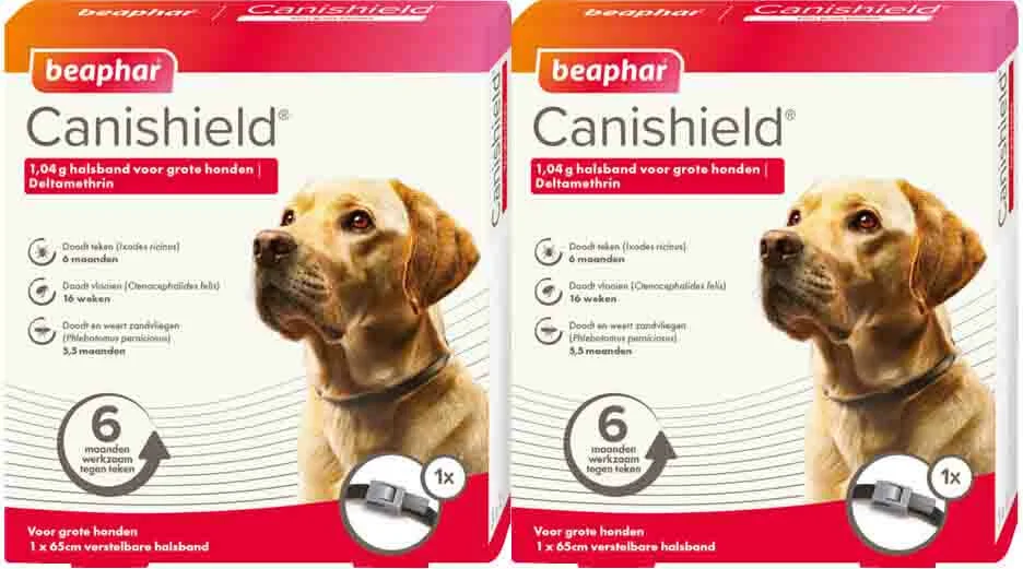 2x Beaphar Canishield Anti Vlooien en Tekenband Hond L 65 cm