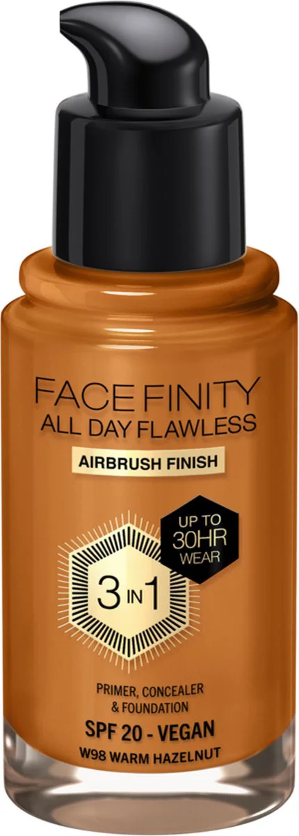 Max Factor Facefinity All Day Flawless Foundation W98 Warm Hazelnut 34 ml