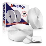 AWEMOZ Klittenband Zelfklevend - 6 Meter Lang - Velcro Wit - Extra Sterk