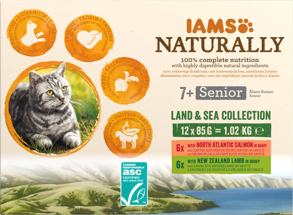 IAMS Naturally Senior Multipack Land & Sea 12 x 85 gr