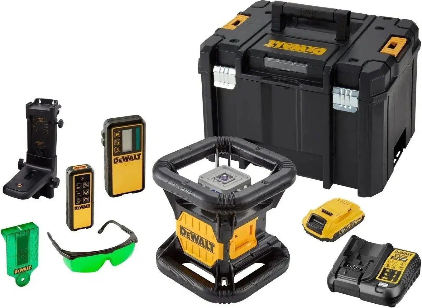 DeWALT DCE079D1G Volautomatische roterende laser groen 18V XR 2.0Ah in TSTAK