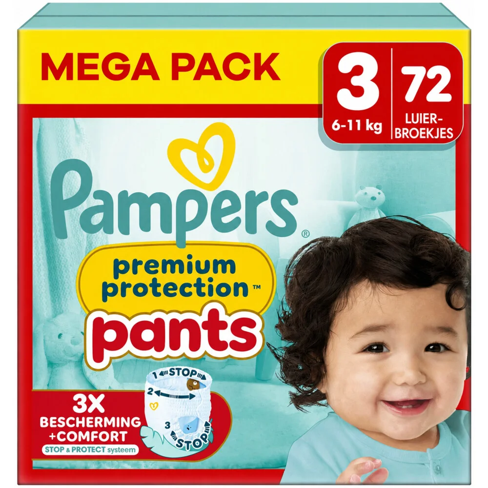 2x Pampers Premium Protection Luierbroekjes Maat 3 (6-11kg) 36 stuks