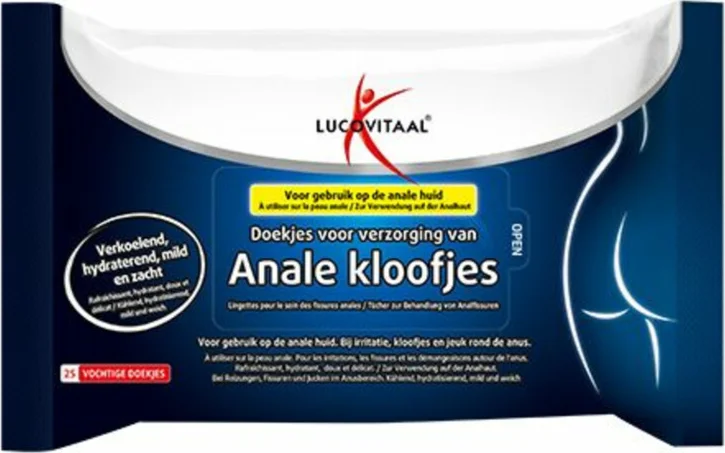 3x Lucovitaal Anale Kloofjes Doekjes 25 stuks