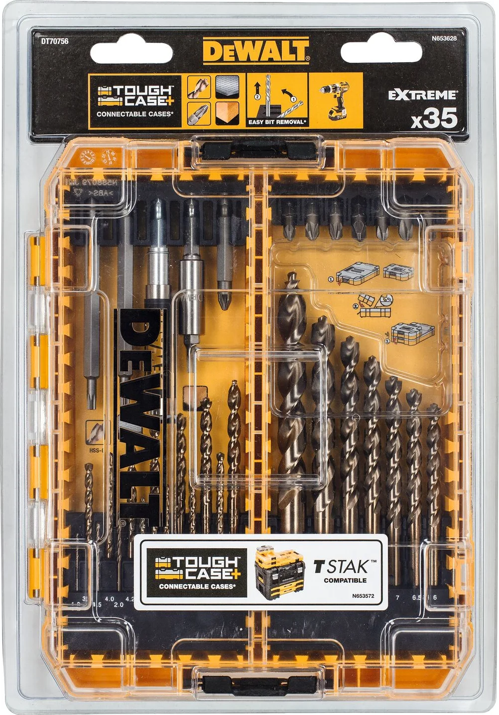 DeWALT DT70756 EXTREME™ Schroefbit- en borenset 35-delig in TOUGH CASE