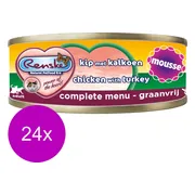 24x Renske Mousse Kattenvoer Nat Kip - Kalkoen 70 gr