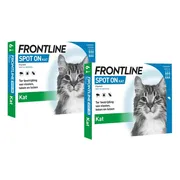2x Frontline Spot On Anti Vlooien en Teken Druppels Kat vanaf 1 kg 6 pipetten