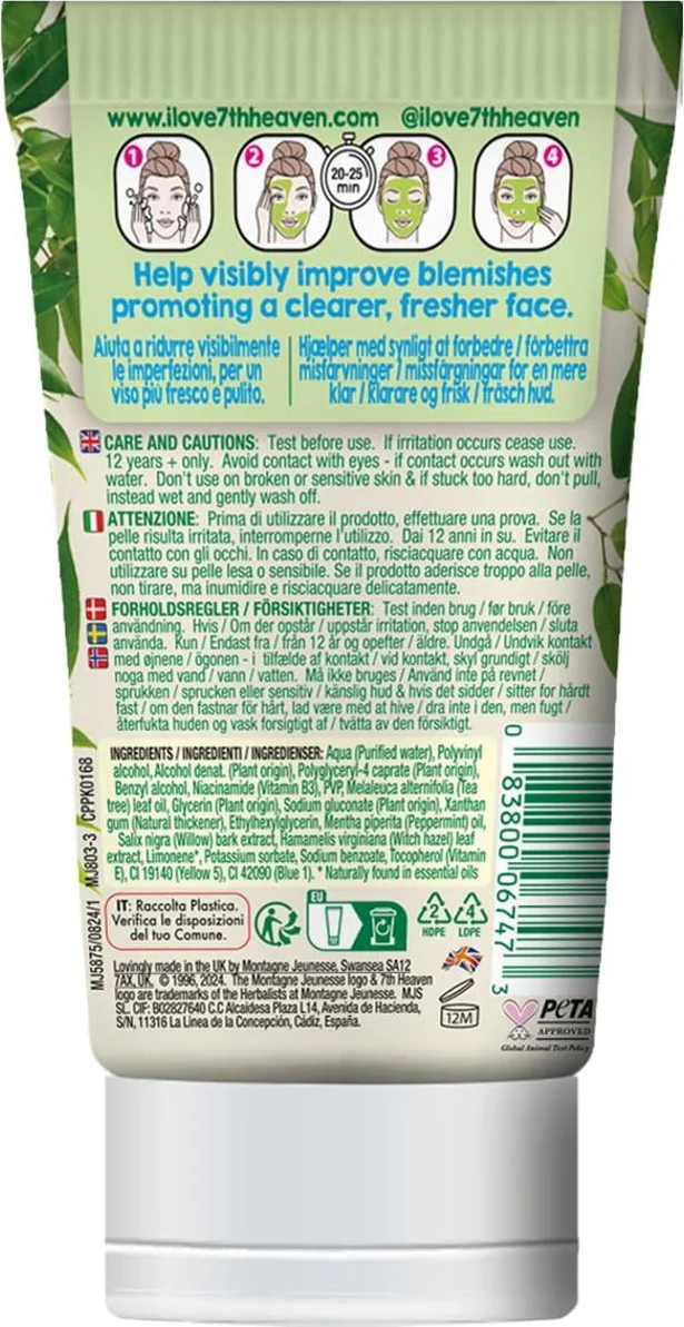 7th Heaven Blemish Rescue Tea Tree Peel-Off Masker met Niacinamide 50ML