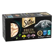 Sheba Kattenvoer Nat Filets Kip & Zalm in Saus Multipack 6x60 gr