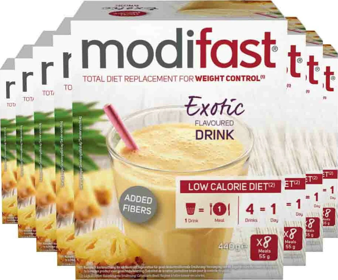 8x Modifast Weight Control Milkshake Exotic 100 gr