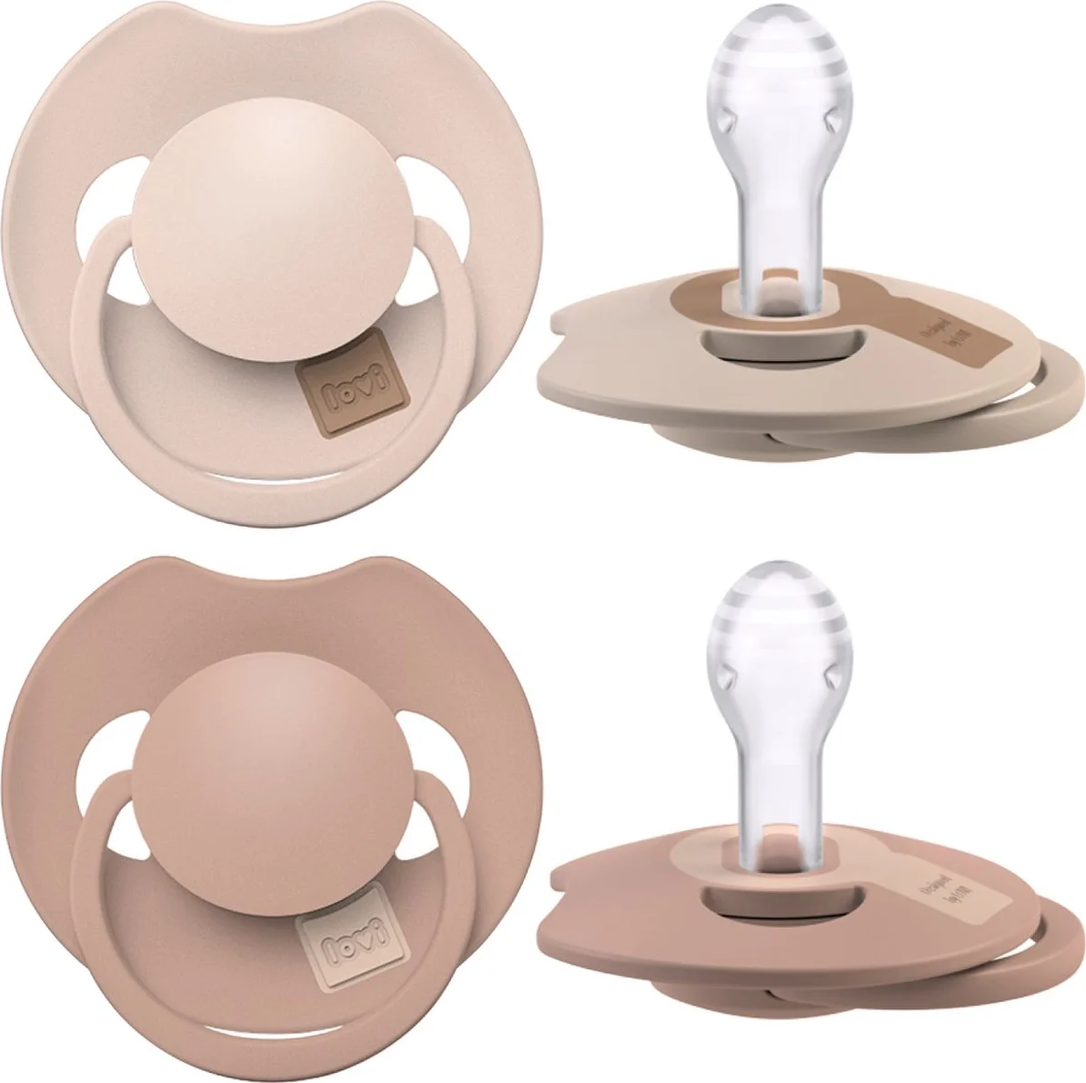 Difrax LOVI Prime Pacifier 6-18 Months - Nude/Blush 2ST