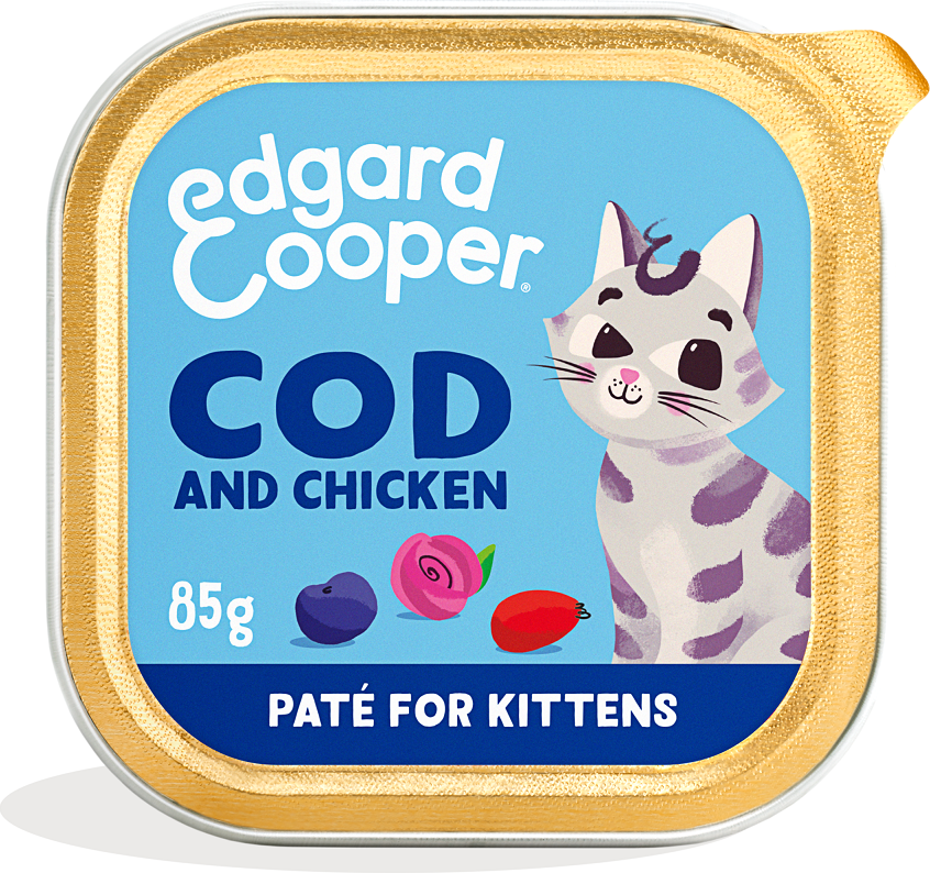 Edgard & Cooper Kattenvoer Kitten Pate Kabeljauw - Kip 85 gr