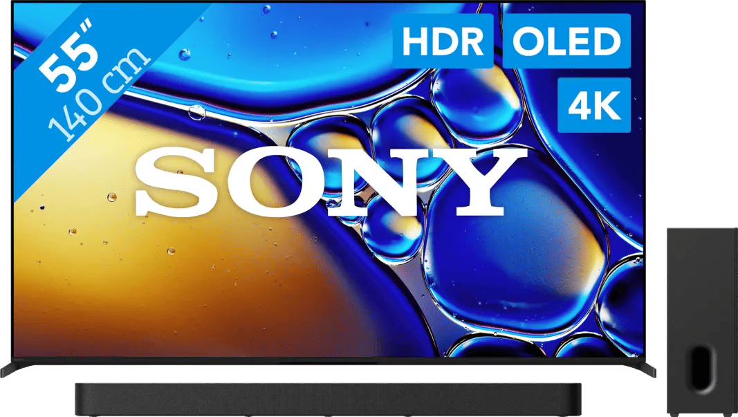 Sony Bravia 8 II 55" QD-OLED (2025) + Sony Bravia Theatre Bar 7 Zwart