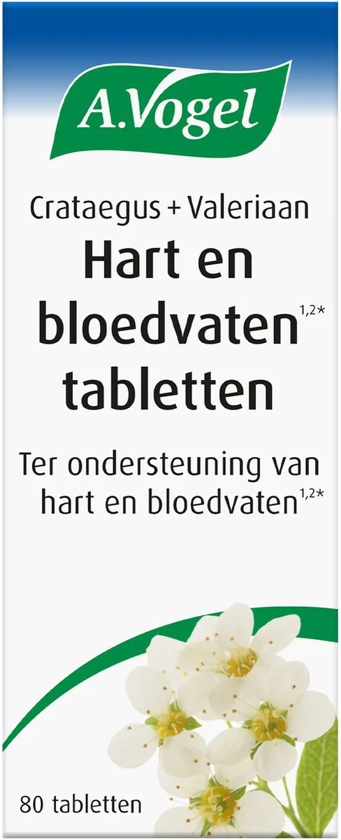 A.Vogel Crataegus + Valeriaan Hart en Bloedvaten Tabletten 80TB