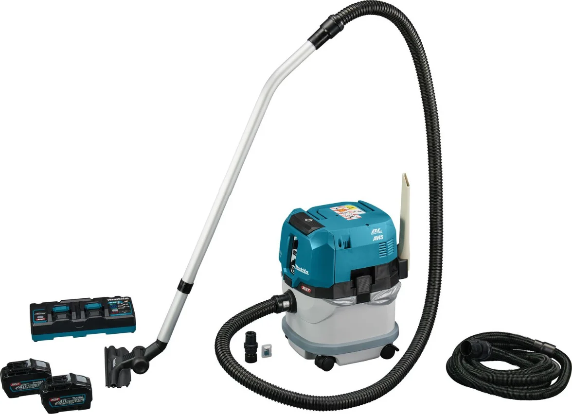 Makita VC004GLT21 Accu stofzuiger L-klasse + AWS-zender XGT 40V Max 5.0Ah
