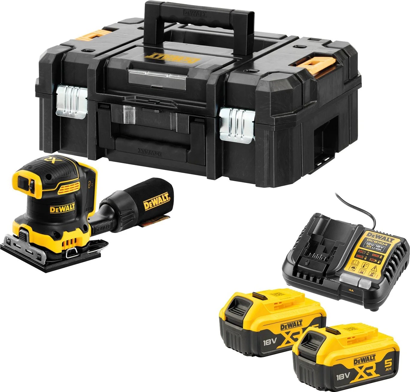DeWALT DCW200P2 Accu vlakschuurmachine 18V XR 5.0Ah in TSTAK