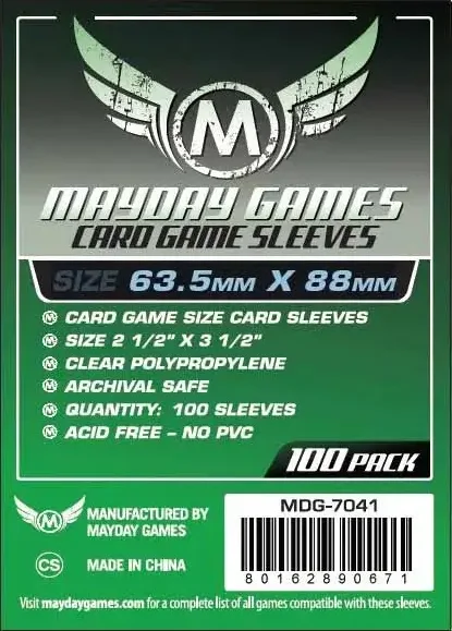 Card Game Card Sleeves 63,5x88mm (100 pack) (Green)