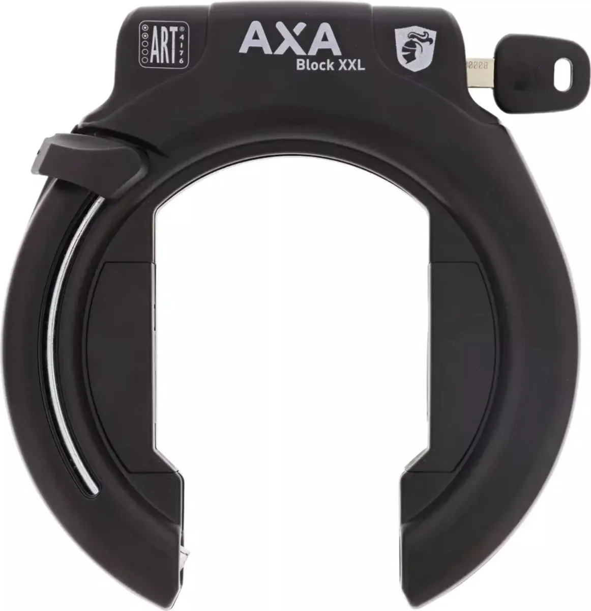 AXA Block XXL Ringslot – ART 2 fietsslot – Extra brede opening voor ballonbanden – Met Plug‑in mogelijkheid – Gehard staal – Multi‑bevestiging – Beveiligingsniveau 12 – Zwart