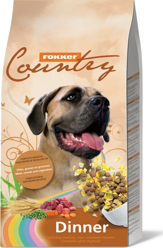 Fokker Country Dinner Hondenvoer Vlees & Gevogelte 15 kg