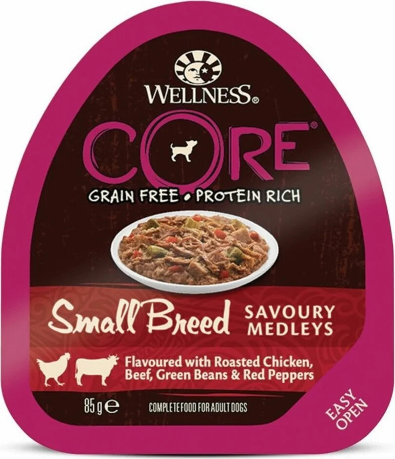 Wellness Core Hondenvoer Small Savoury Medleys Kip - Rund 85 gr