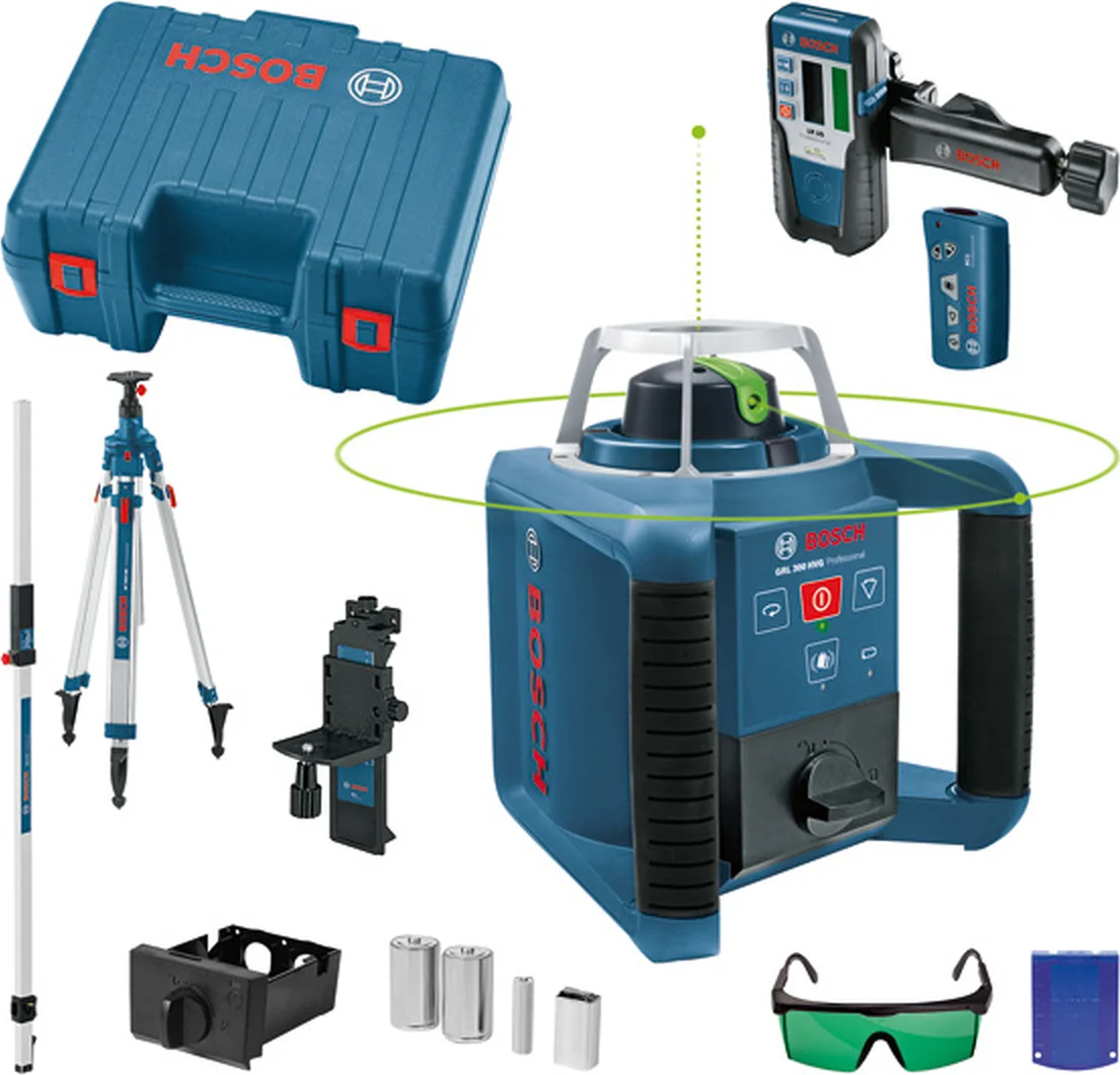 Bosch Professional PRO GRL 300 HVG + LR 1 G + BT 300 HD + GR 240 Rotatielaser groen in koffer - 061599404B