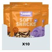10x Braaaf Hondensnack Twisted Bites Kip - Vis 85 gr