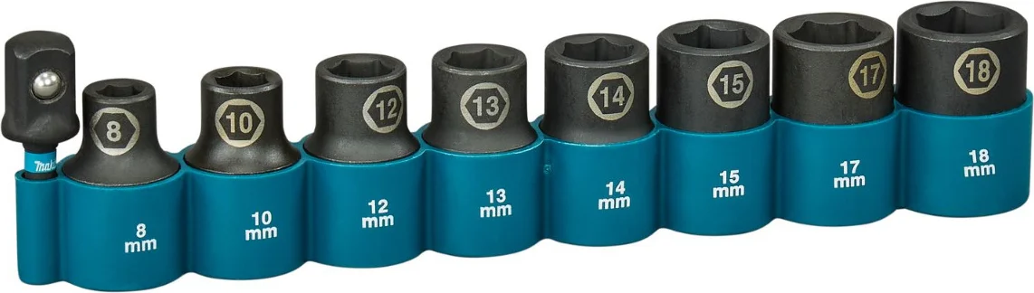 Makita E-16645 Impact Black krachtdoppenset 1/2" vierkant 9-delig
