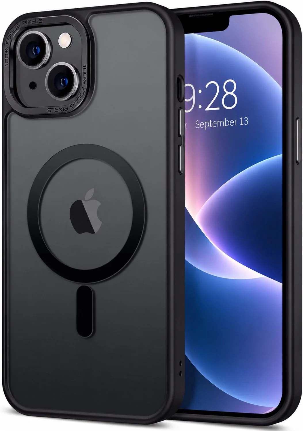 Sounix Hoesje Geschikt voor iPhone 13 & 14 - MagSafe Hoesje - Magnetisch Telefoonhoesje - Beschermhoes - Zwart