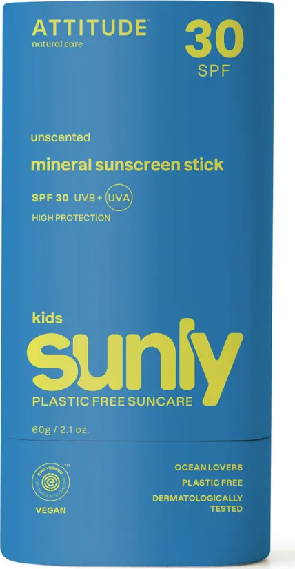 Attitude Sunly Zonnebrandstick Kids SPF30 60g